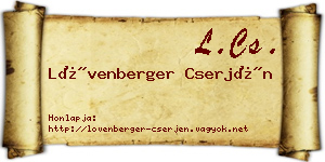 Lövenberger Cserjén névjegykártya